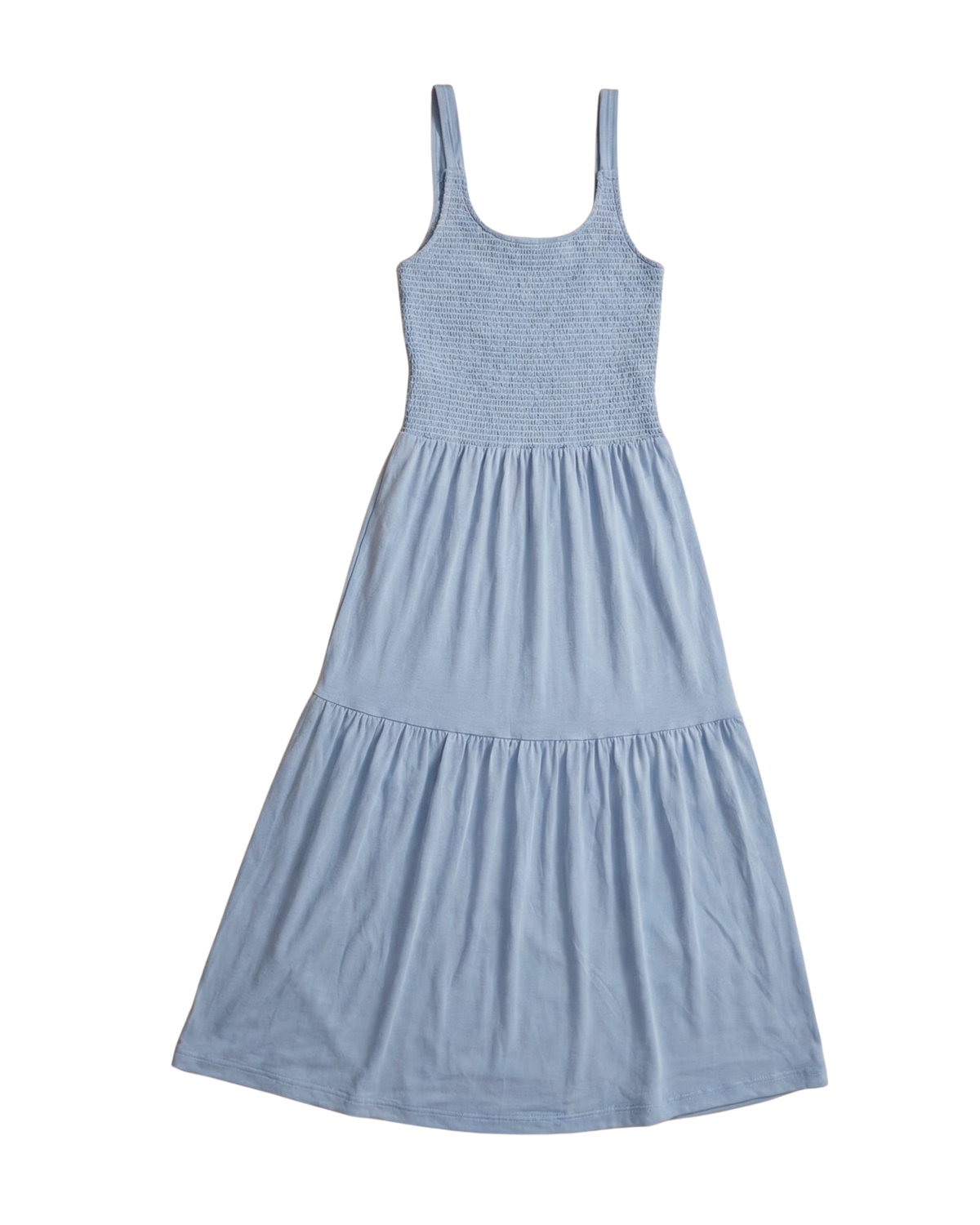Light blue dress with a subtle pattern on a white background
